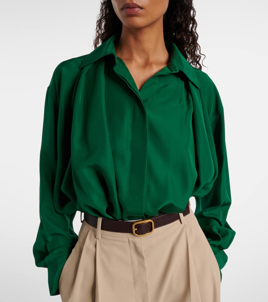 Loewe Rounded Leather Belt In Burgundy