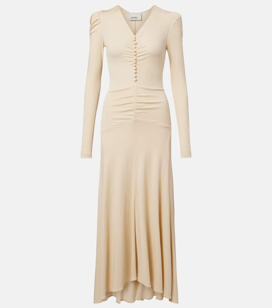 Isabel Marant Nejma Gathered Midi Dress In Neutral