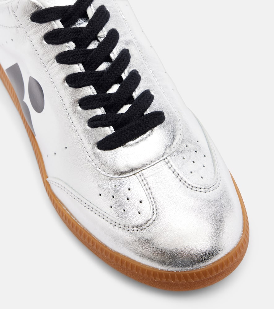 Isabel Marant Kaycee Metallic Leather Sneakers In Silver