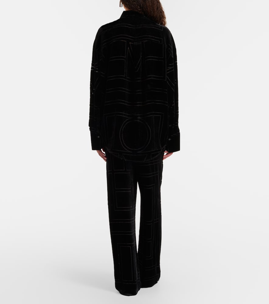 Velvet Wide-Leg Pants