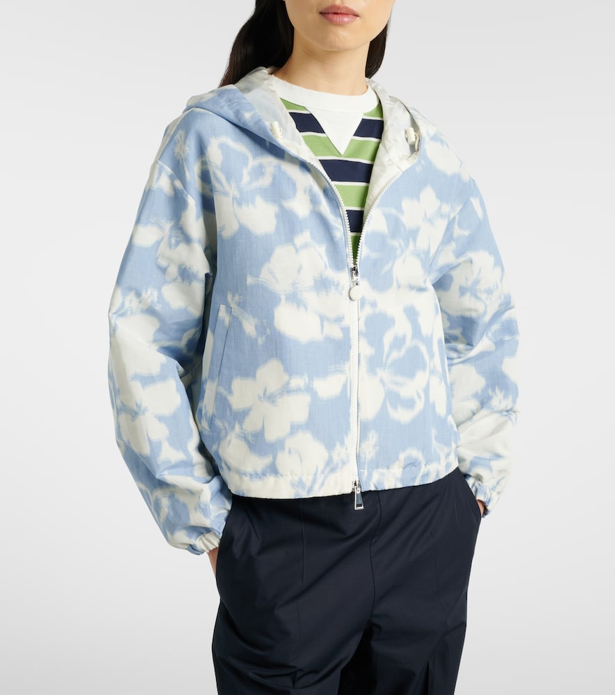 Moncler Noisetier floral hooded jacket