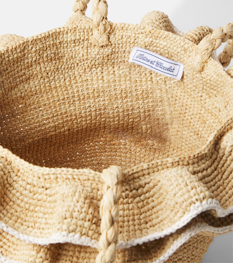  Tartine Et Chocolat Tartine Et Chocolat Ruffled Raffia Basket Bag 