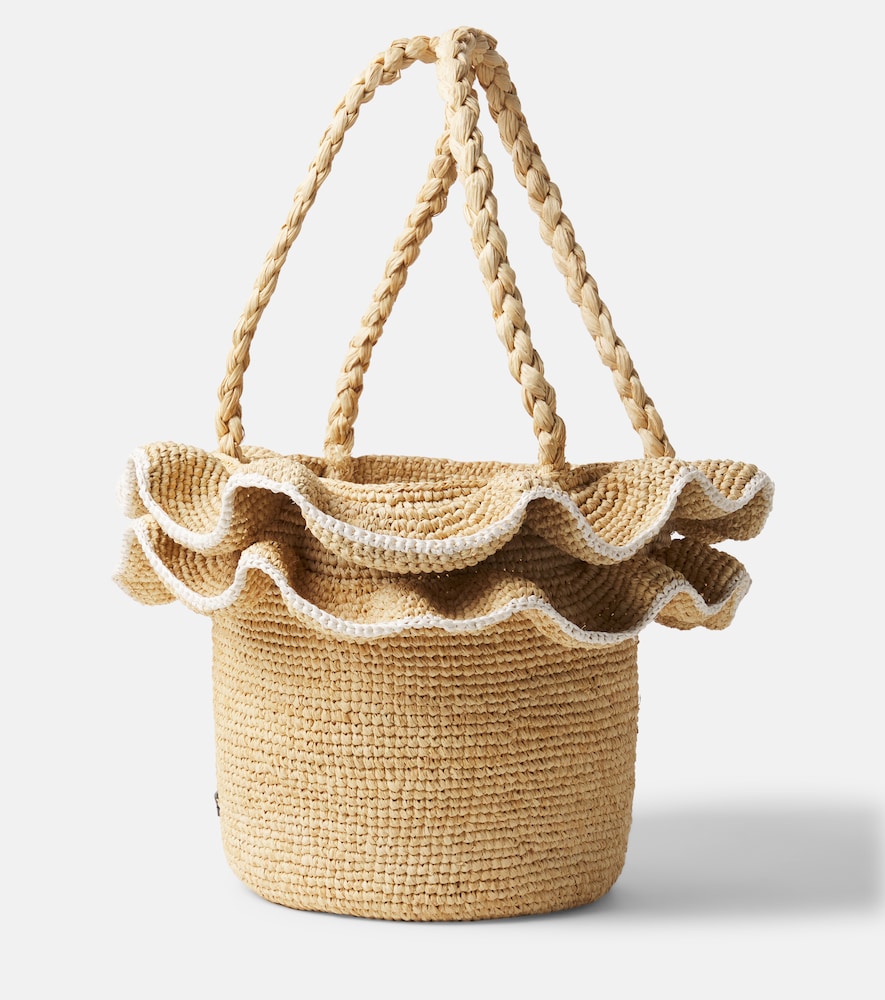 Tartine Et Chocolat Tartine Et Chocolat Ruffled Raffia Basket Bag 
