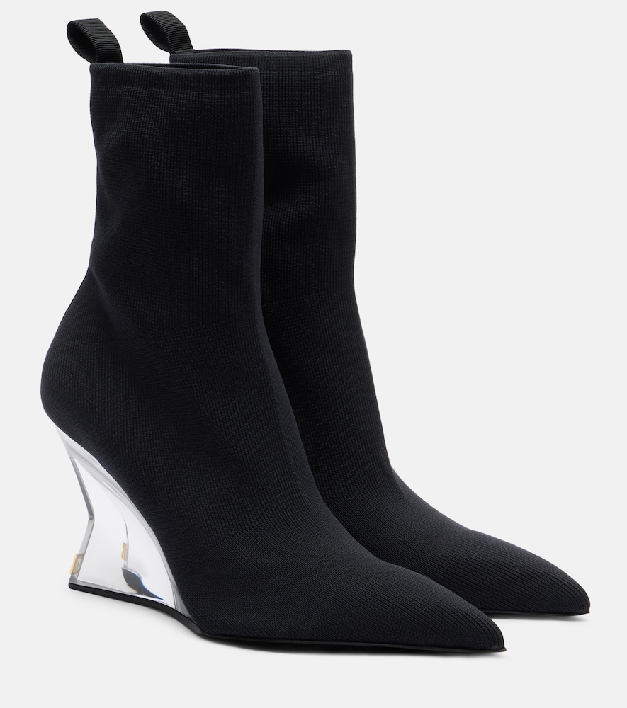 Balmain Knitted wedge ankle boots