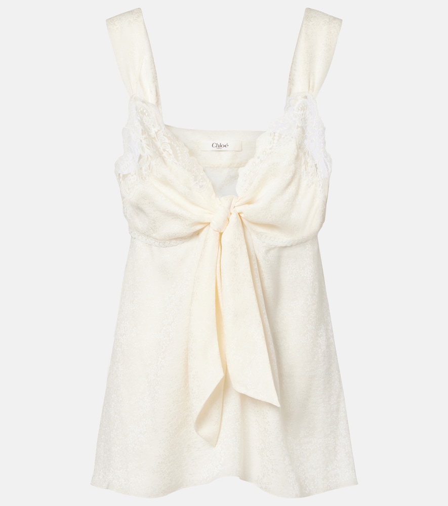 Chloé Top aus Seide mit Spitze