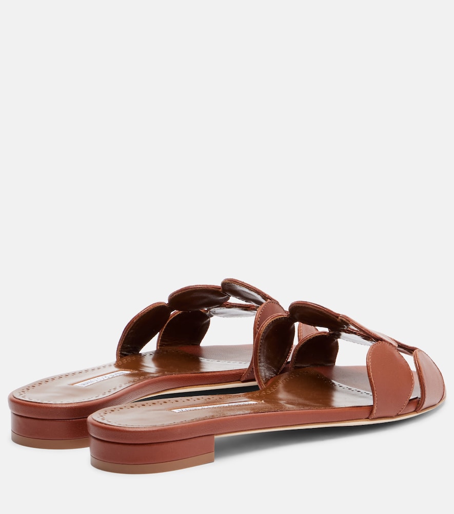  Manolo Blahnik Manolo Blahnik Haribalmuflat Leather Slides 