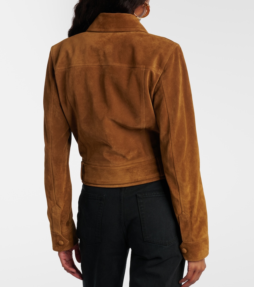 Belted Cropped Suede Jacket
