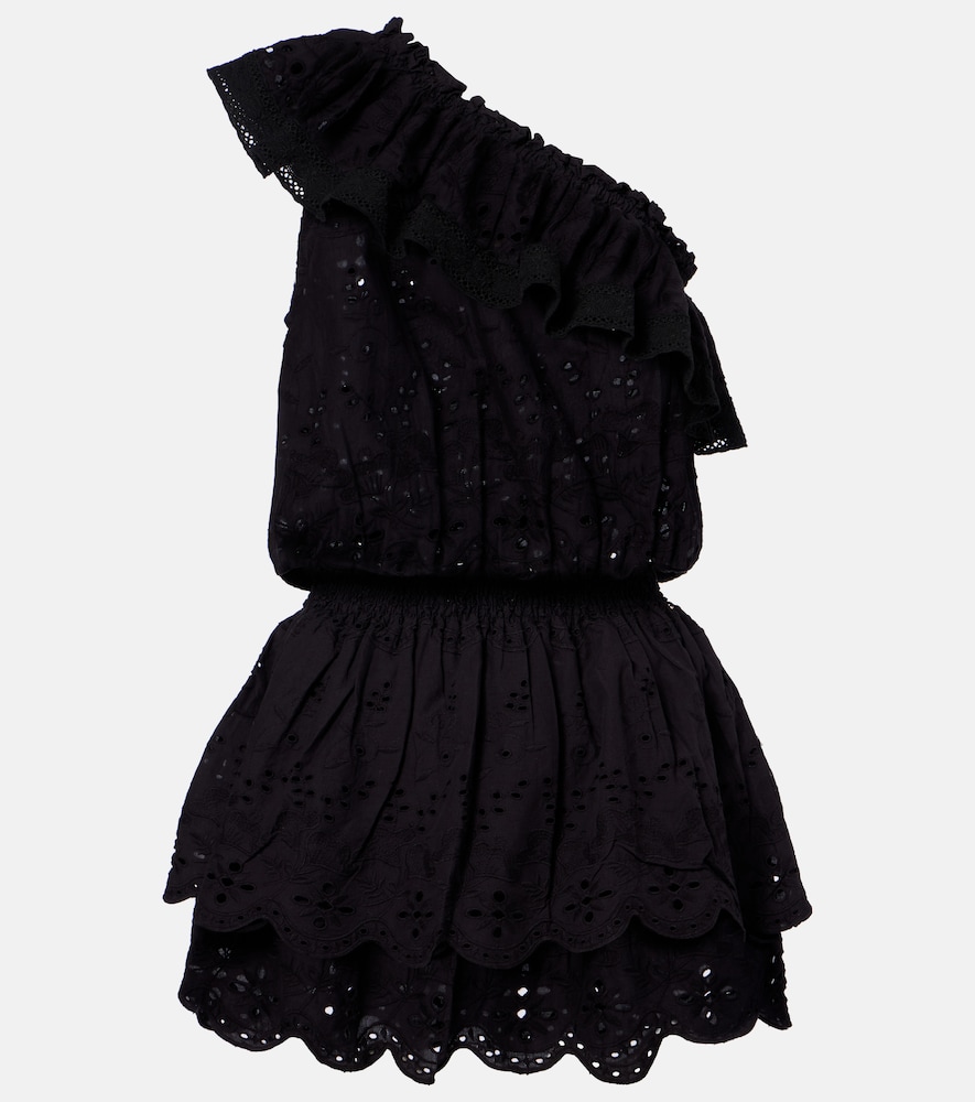 Melissa Odabash Bree Broderie Anglaise One Shoulder Cotton Minidress