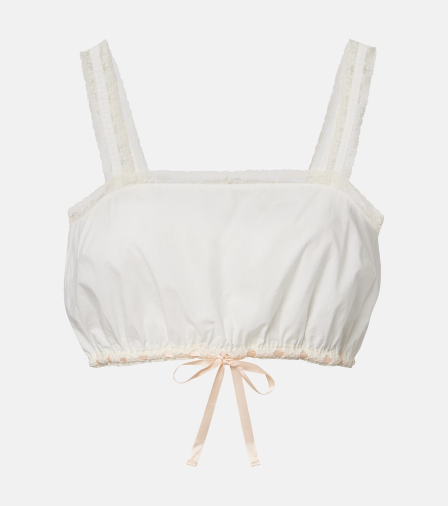 Posse Alma lace-trimmed cotton crop top | Thumbnail 6