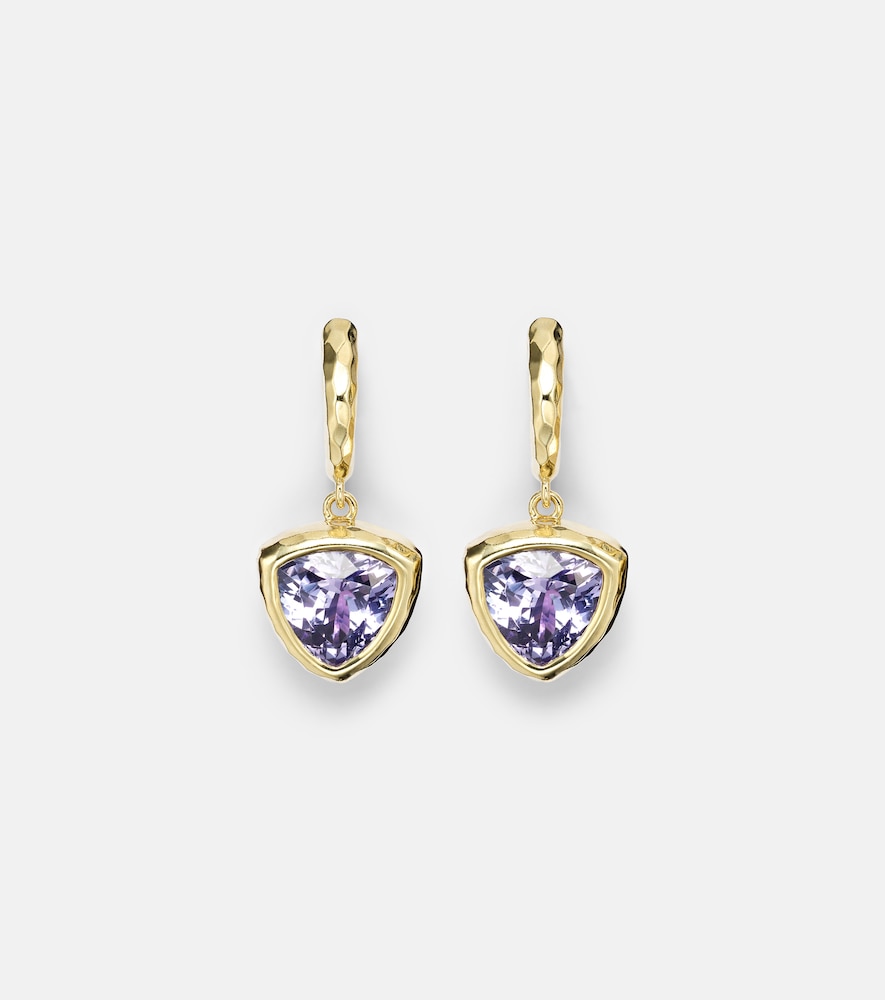 Octavia Elizabeth Hidden Gems 18kt gold hoop earrings with tanzanite