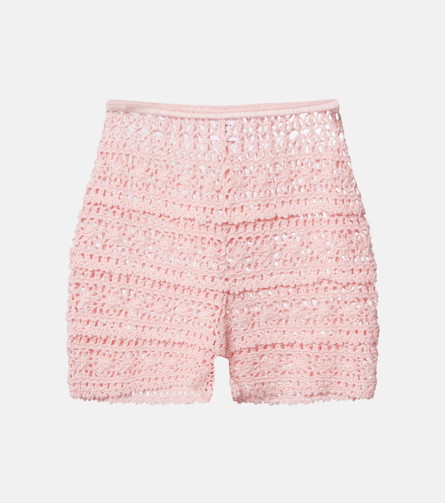 Anna Kosturova Deauville crochet cotton shorts