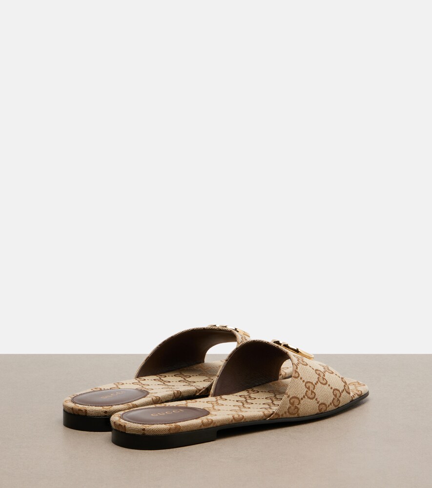  Gucci Gucci Double G Gg Canvas Slides 