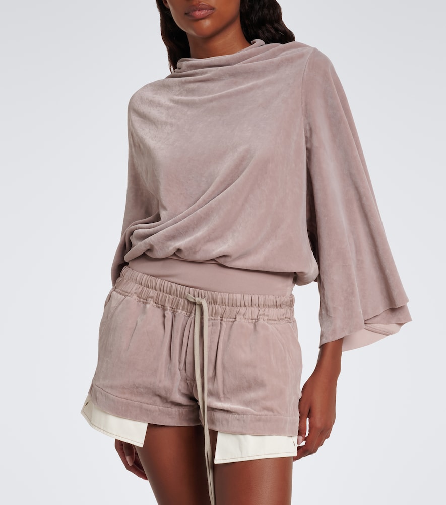 Cylinder Draped Velvet Top