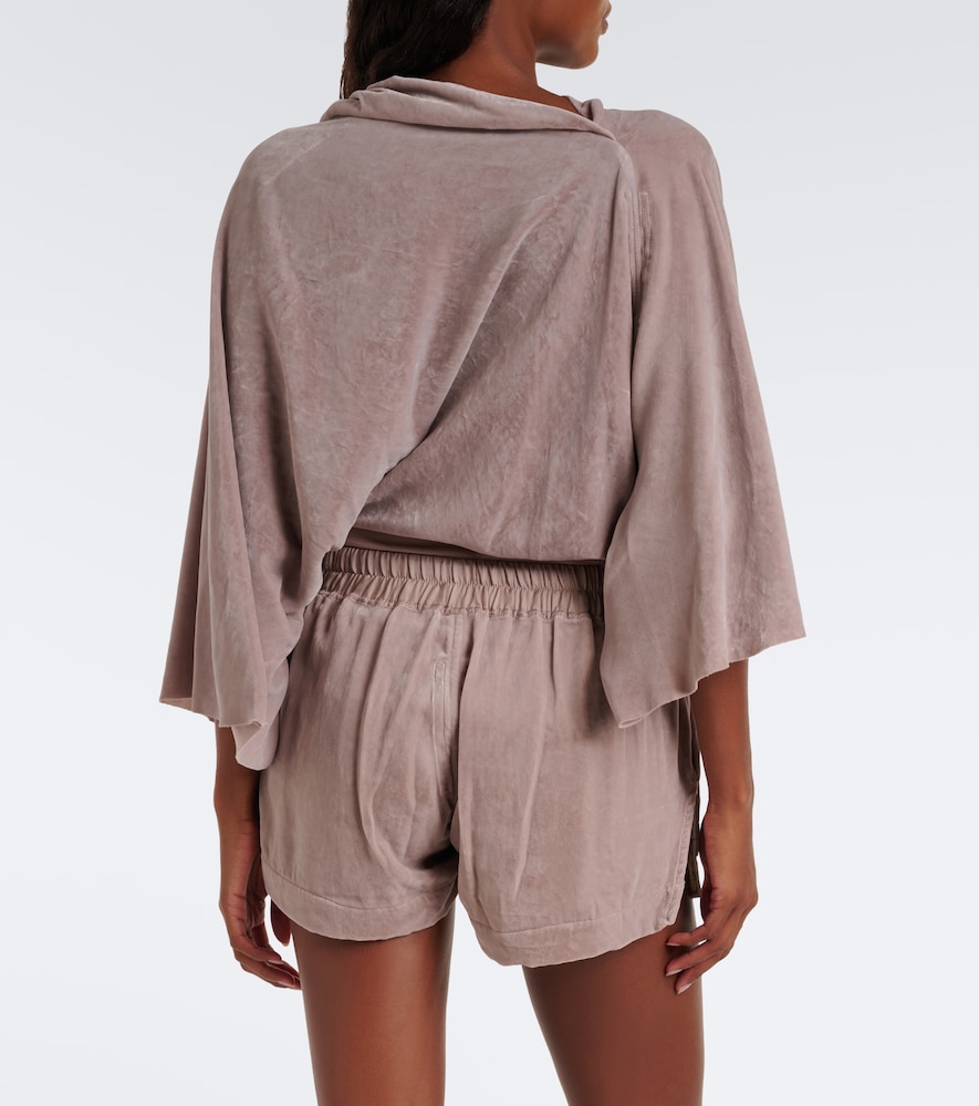 Cylinder Draped Velvet Top