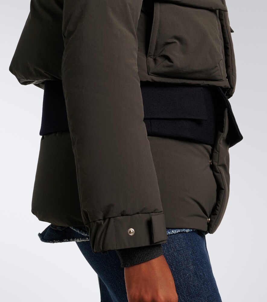 Layered Wool-Trimmed Down Jacket