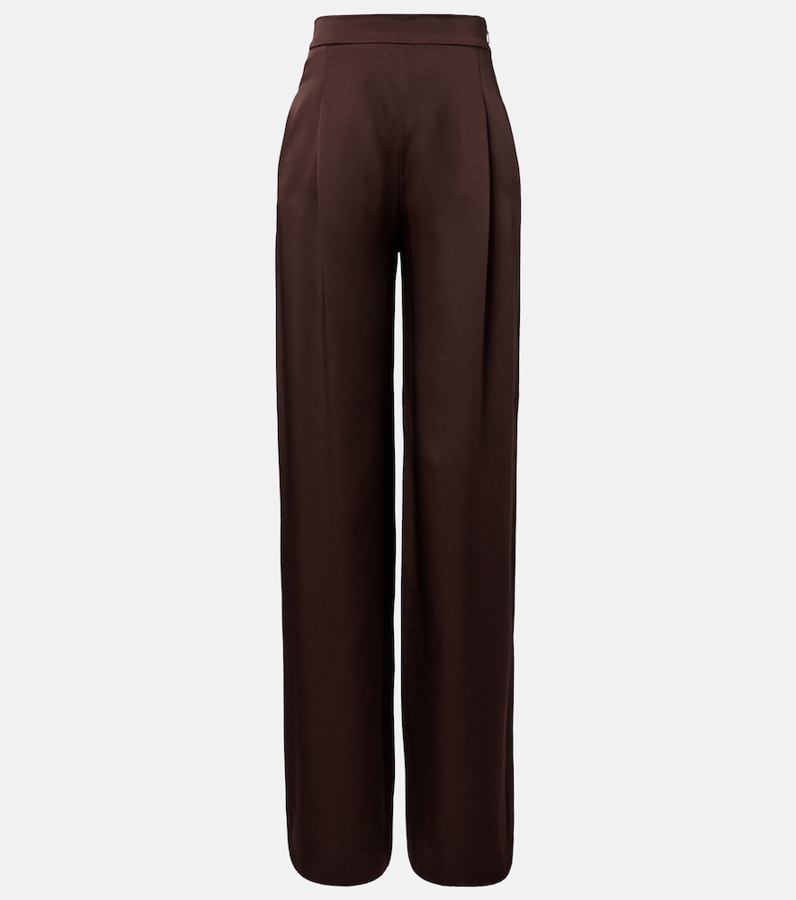 Pantaloni Elegante in satin a gamba larga