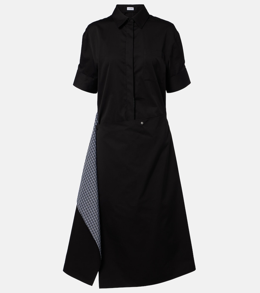 Loewe Deconstructed Gabardine Shirt Dress In Multi