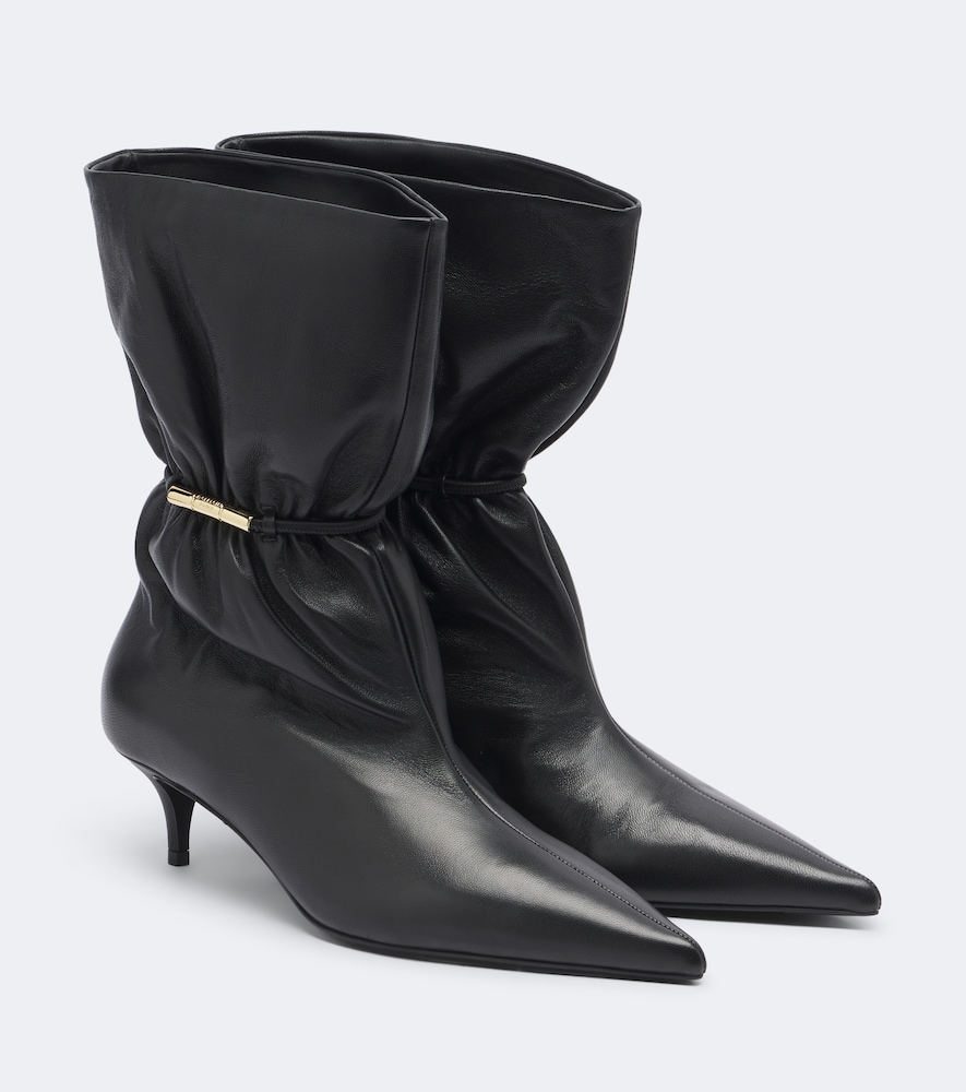 Gathered Ankle Boots