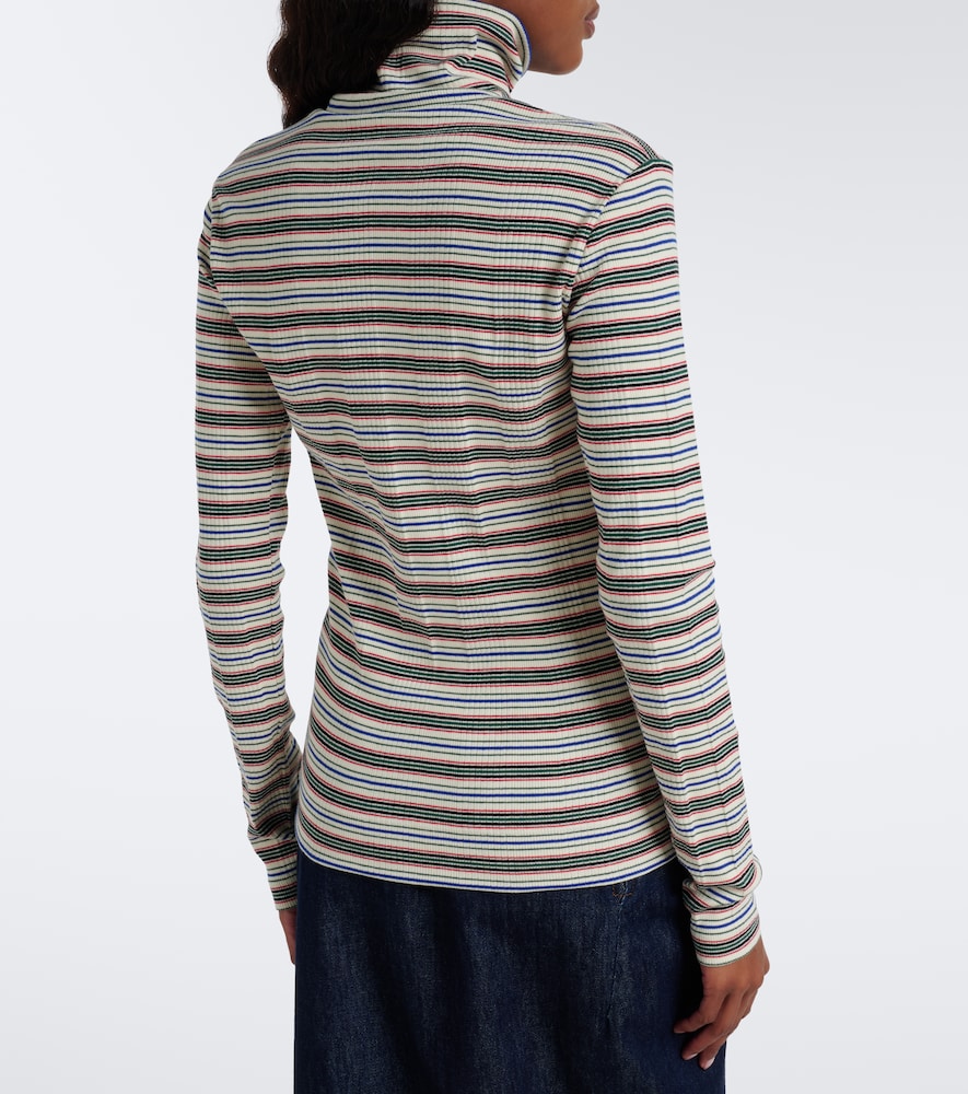Striped Cotton-Blend Turtleneck Sweater