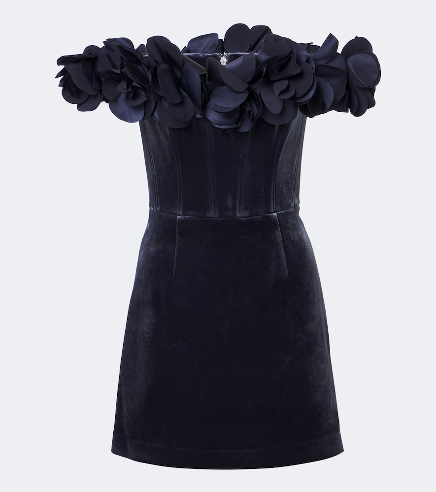 Off-Shoulder-Minikleid Charles aus Samt