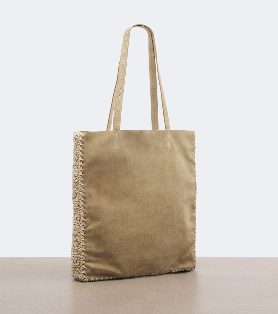 Large Crochet Suede Shopper