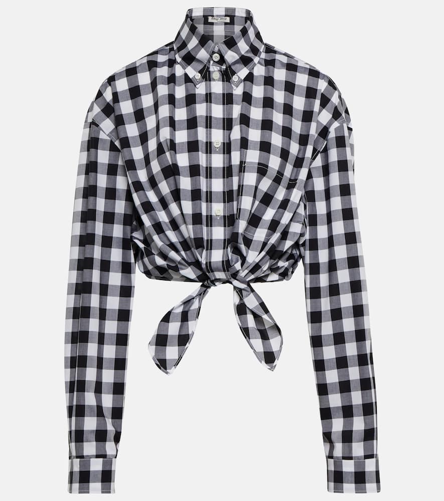Miu Miu Cropped cotton striped shirt