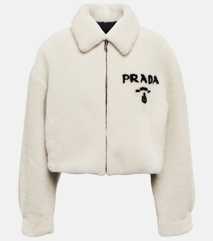 Prada Logo shearling jacket
