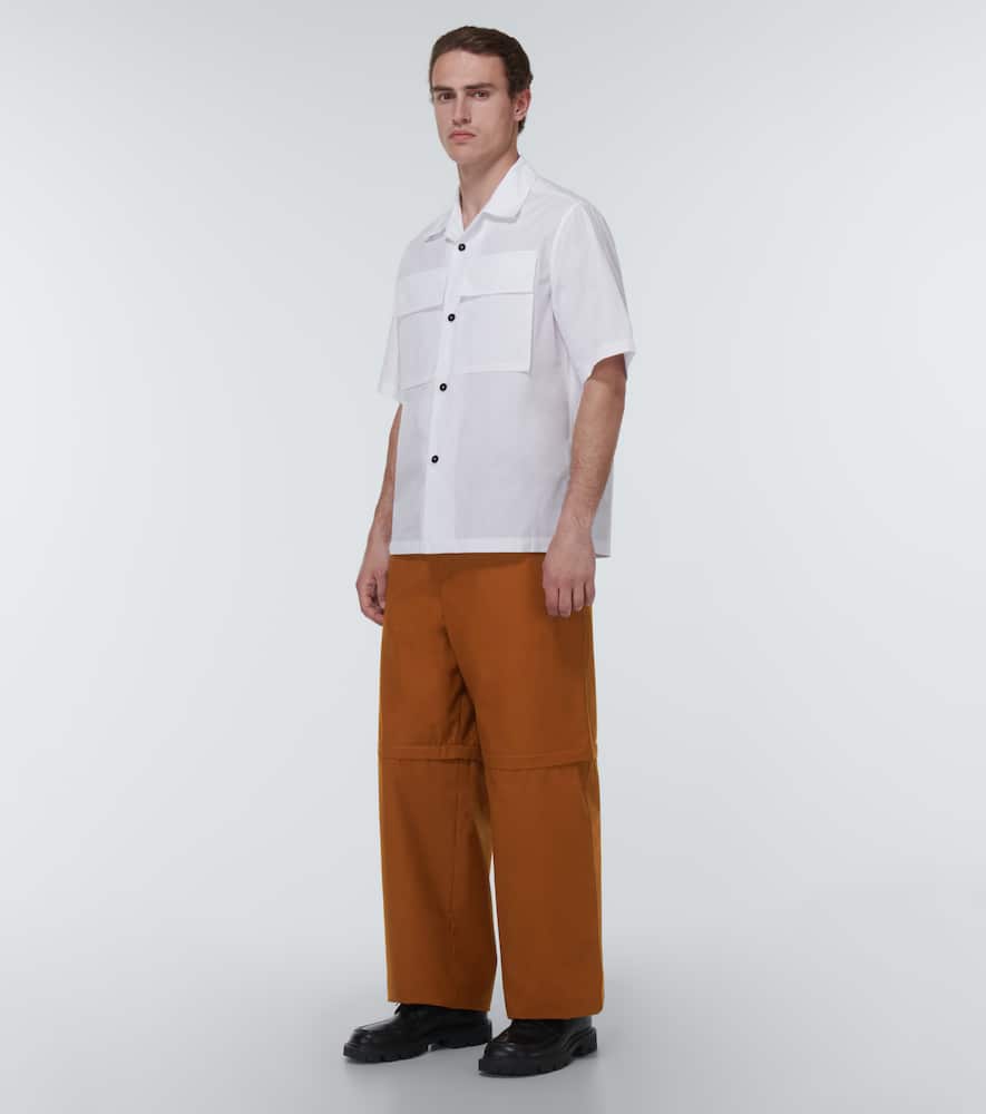 Jil Sander Wide-leg Cotton Pants In Tobacco