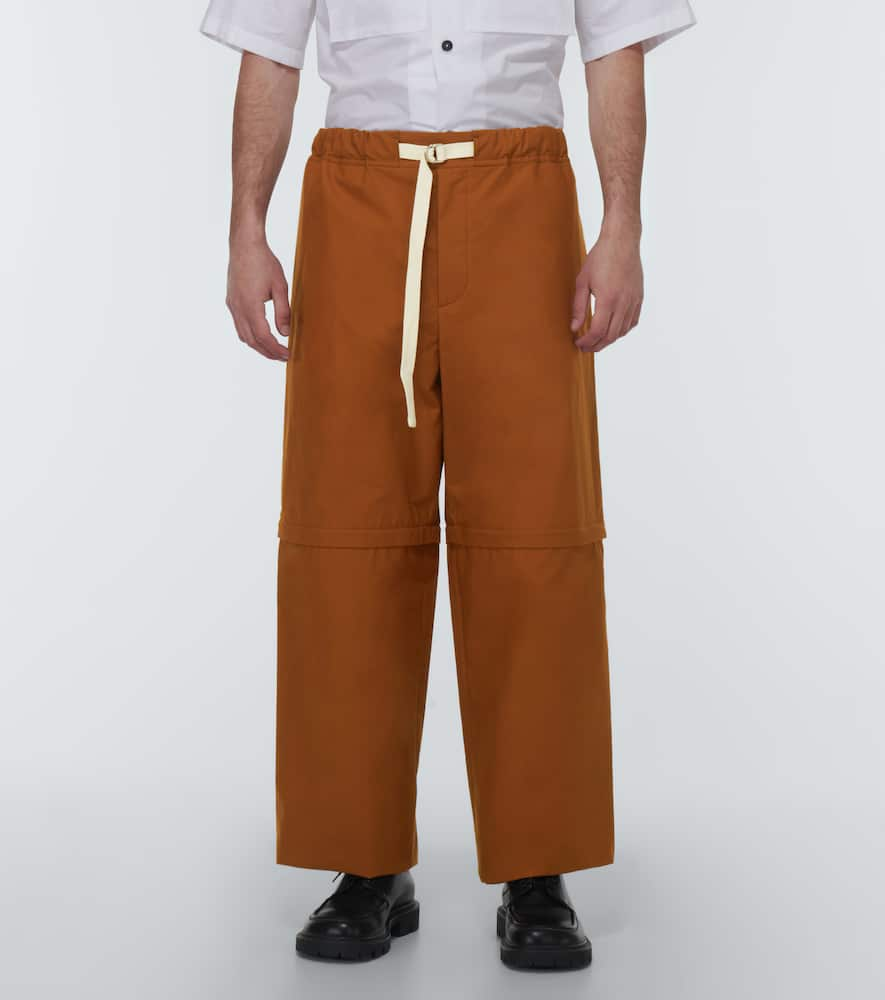 Shop Jil Sander Wide-leg Cotton Pants In Tobacco