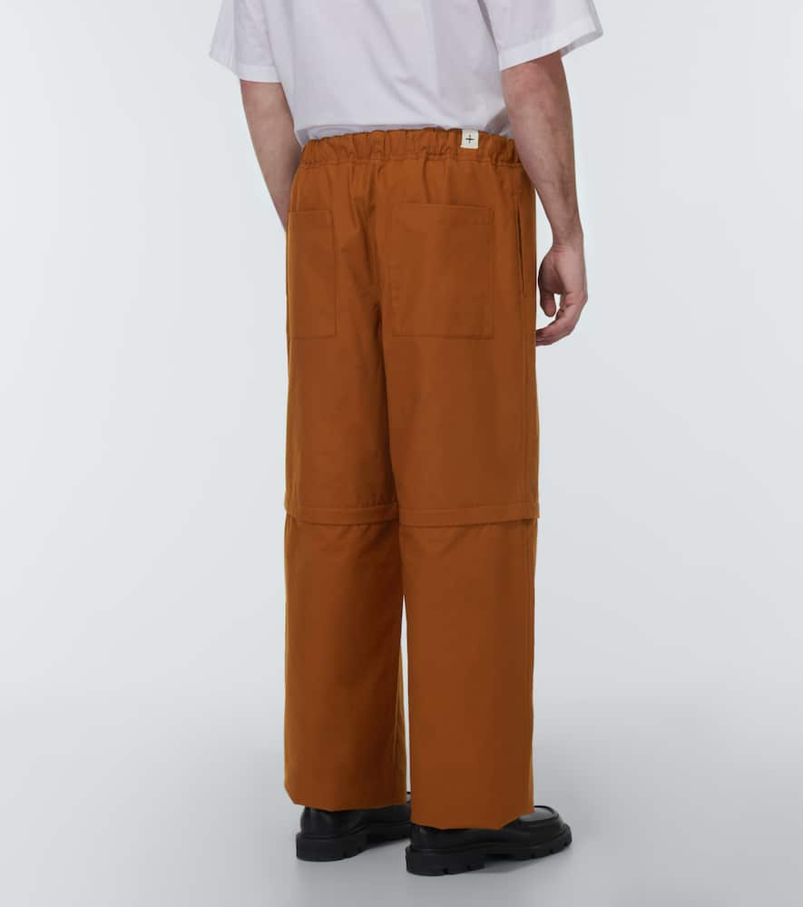 Shop Jil Sander Wide-leg Cotton Pants In Tobacco