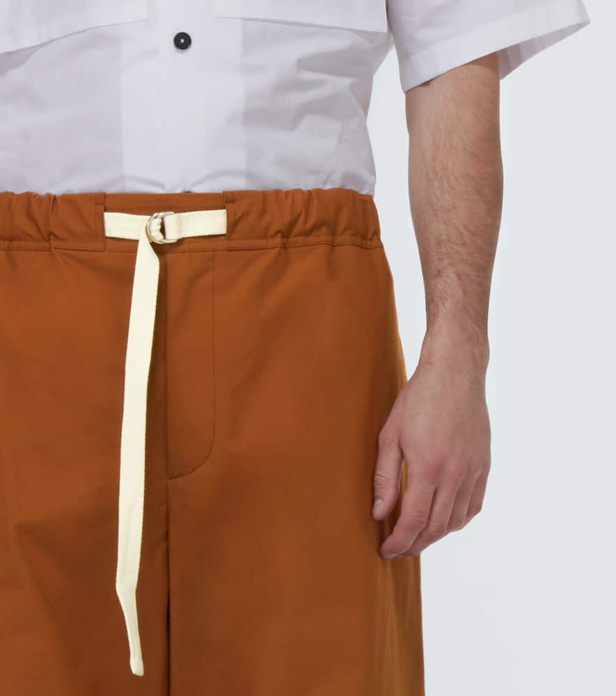 Jil Sander Wide-leg Cotton Pants In Tobacco