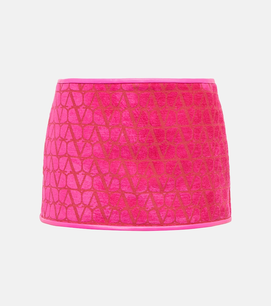 Valentino Women's Pink Toile Iconographe Velvet Miniskirt UK Size 16 - Mytheresa