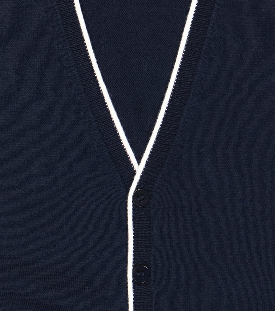 Il Gufo Cotton Sweater Vest In Blue/milk