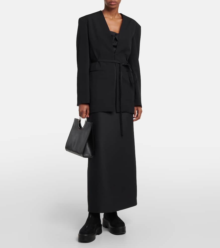 The Row Round Toe Short Boots In Black