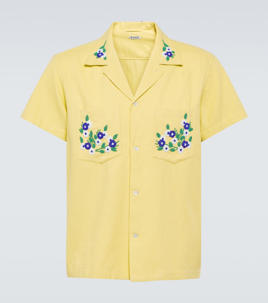 Bode Chicory embroidered cotton shirt