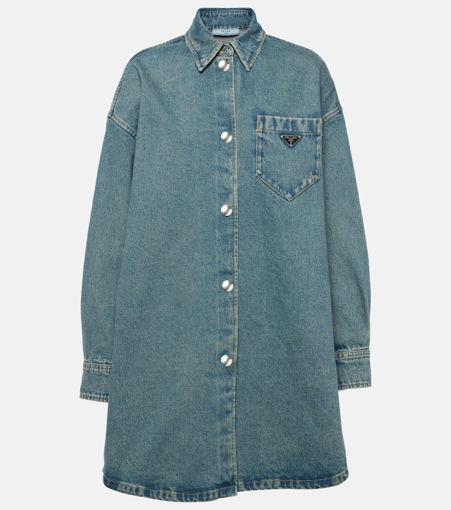 Oversized denim shirt dress