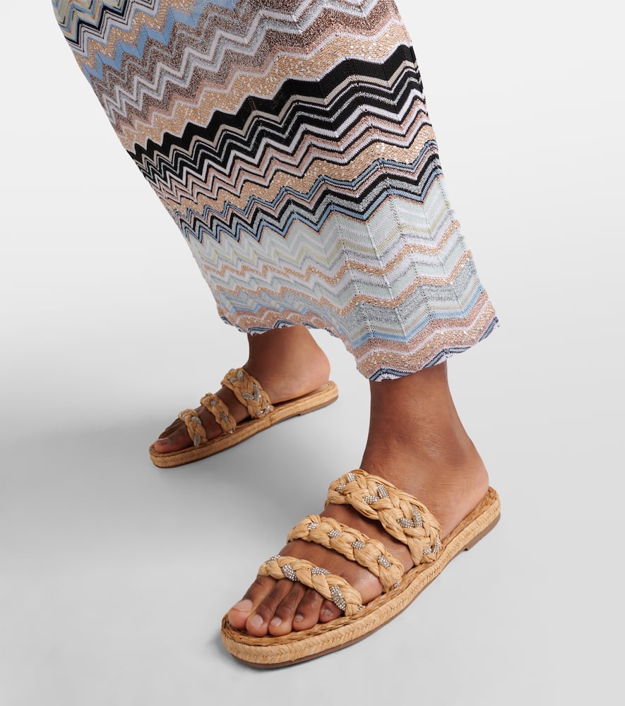 Aquazzura Woman Espadrilles Beige Size 7.5 Natural Raffia In Brown