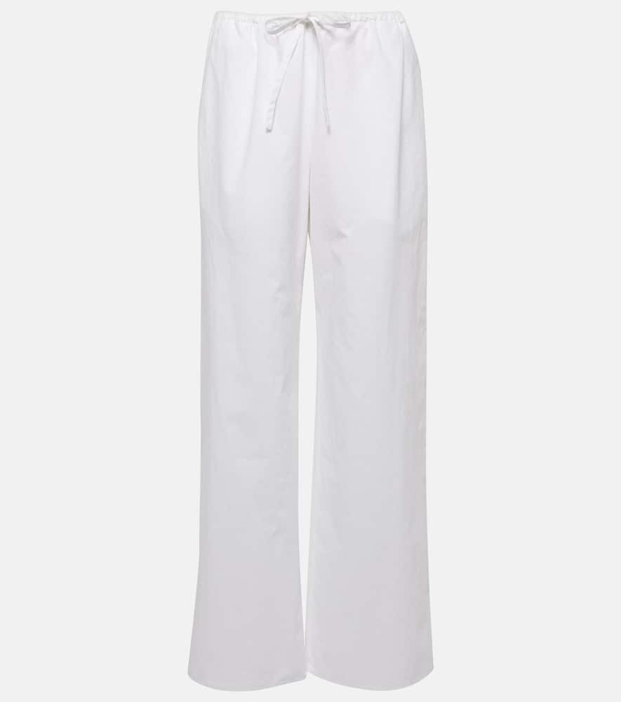 Shop The Row Jugi Cotton Wide-leg Pants In Off White