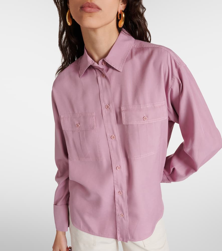 Shop Max Mara Affetto Silk Shirt In Pink