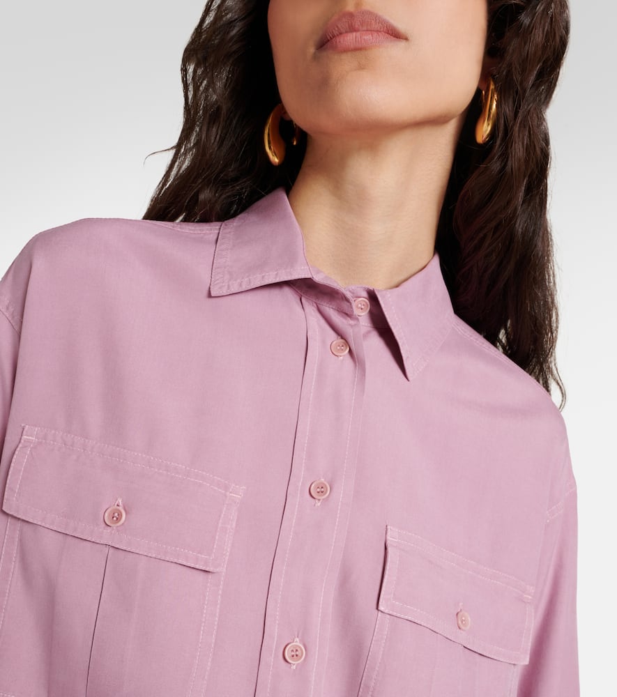 Shop Max Mara Affetto Silk Shirt In Pink