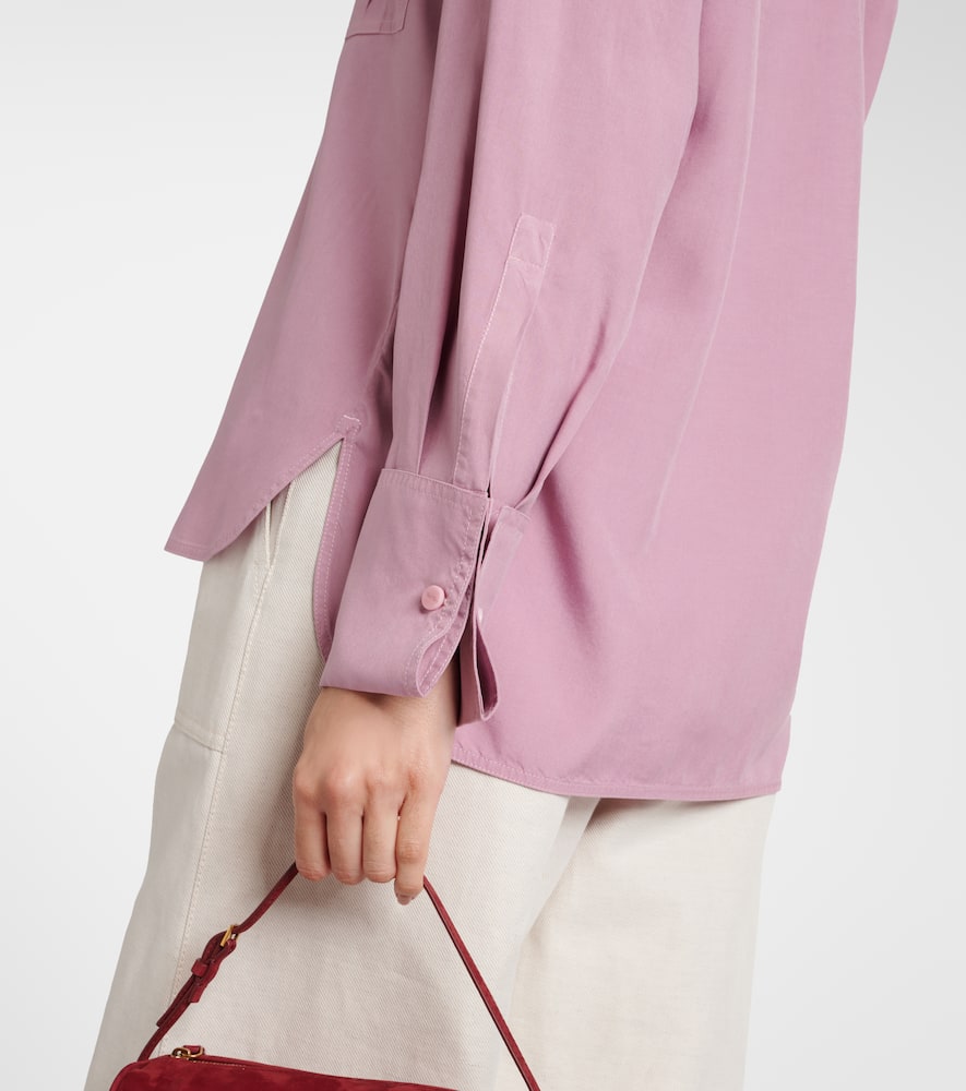 Shop Max Mara Affetto Silk Shirt In Pink