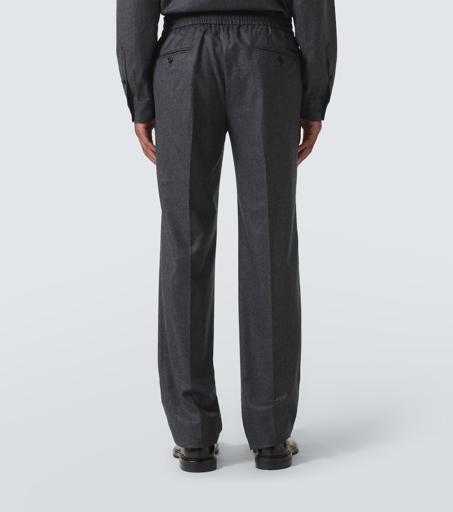 Dolce & Gabbana Virgin Wool Flannel Straight Pants In Grau