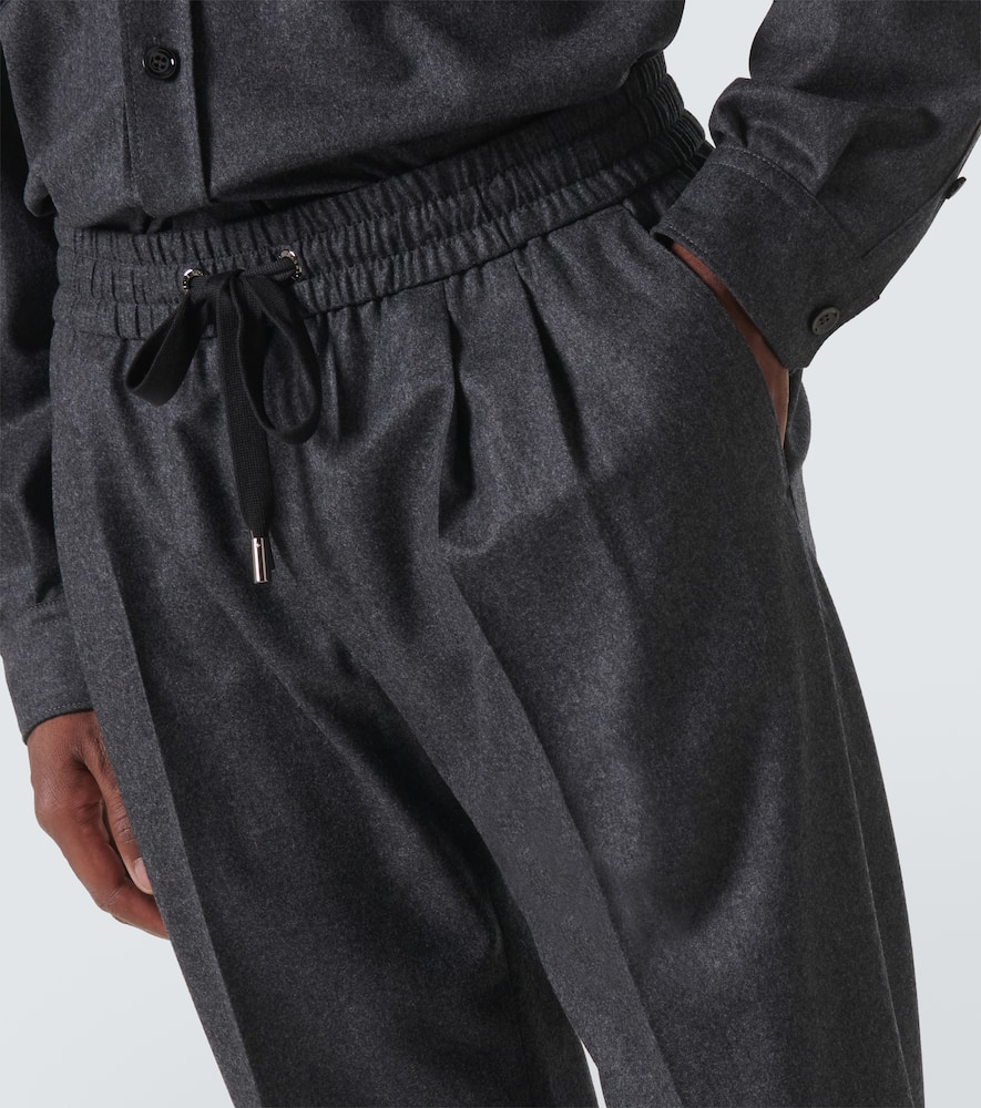 Dolce & Gabbana Virgin Wool Flannel Straight Pants In Grau
