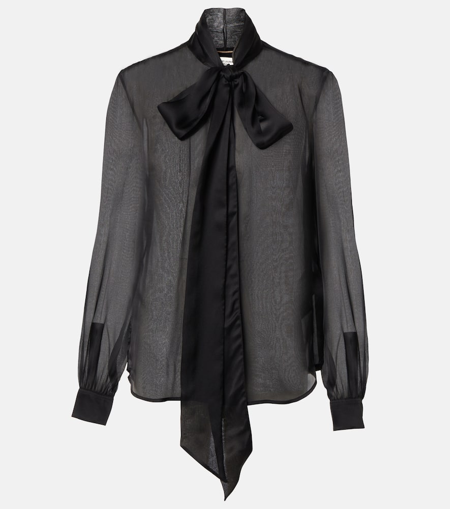 Bow-detail silk blouse