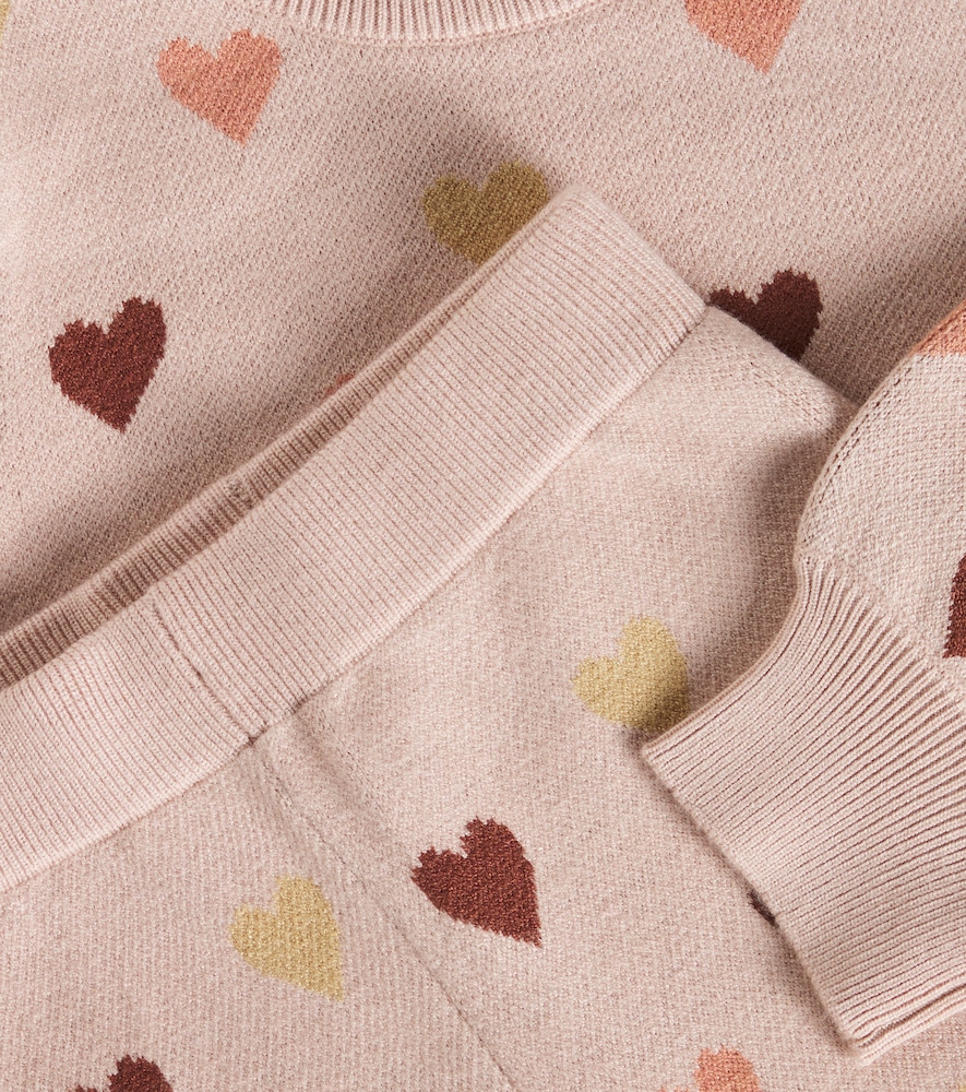  Rylee + Cru Rylee + Cru Hearts Jacquard Sweatshirt And Sweatpants Set 