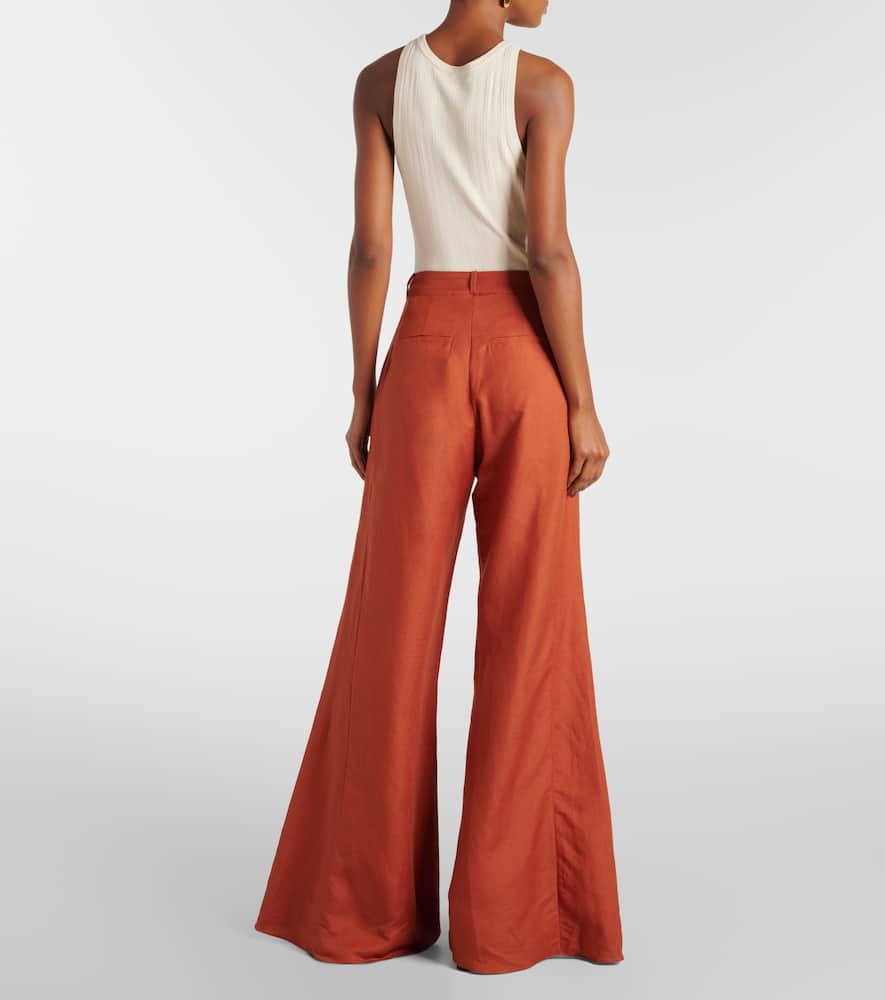 Adriana Degreas High-rise Wide-leg Pants In Cognac