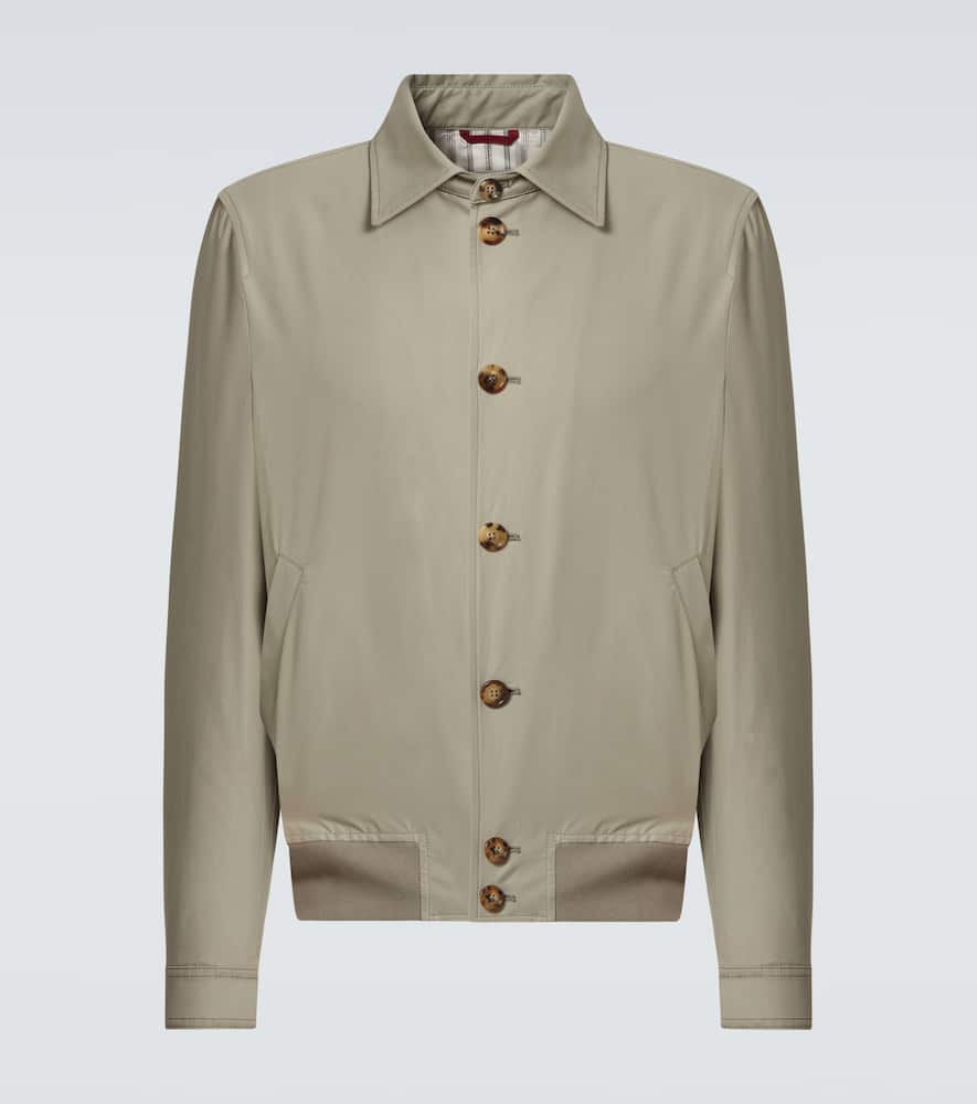 Brunello Cucinelli Cotton-blend Bomber Jacket In Green