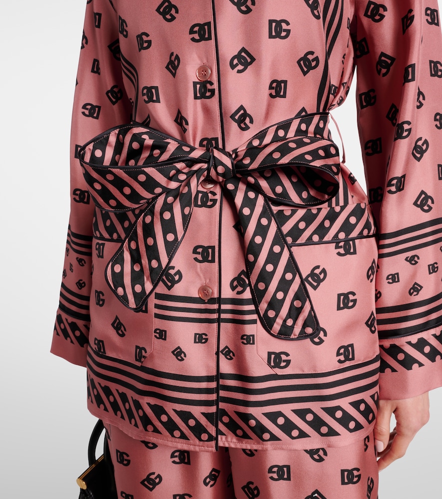  Dolce&gabbana Dolce&gabbana Pyjama-hemd Dg Aus Seidensatin 