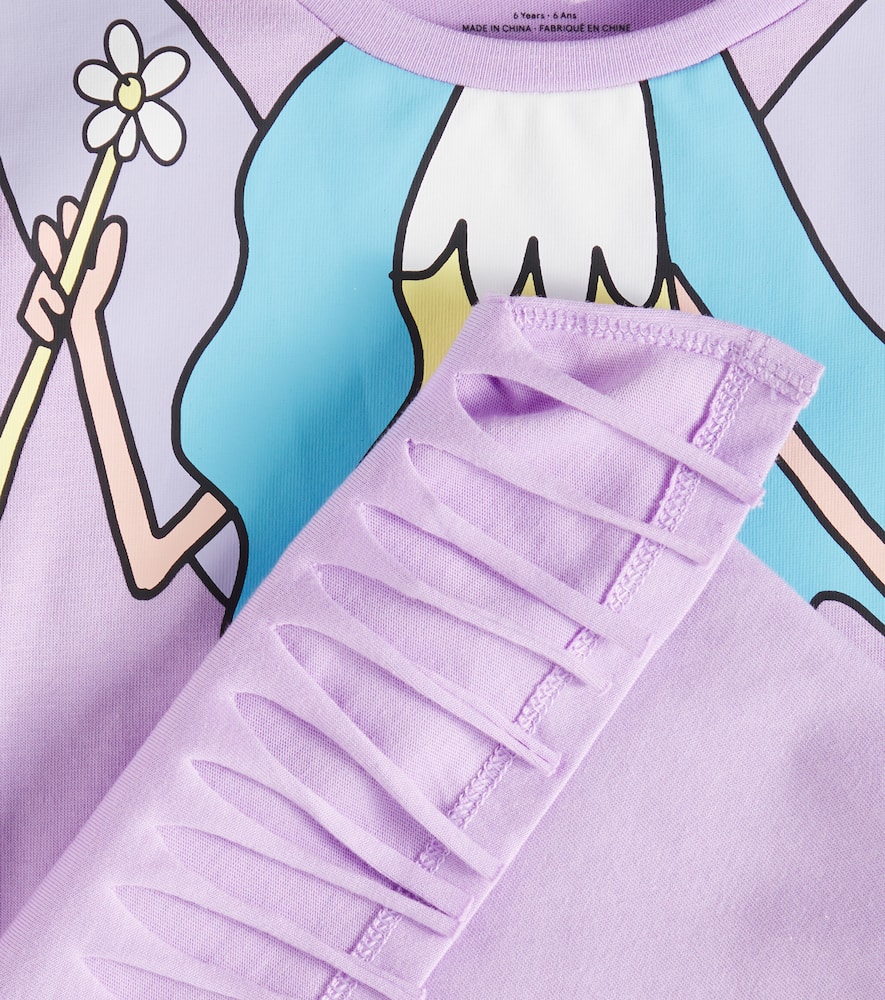 Stella Mccartney Printed Cotton Jersey Dress In Purple