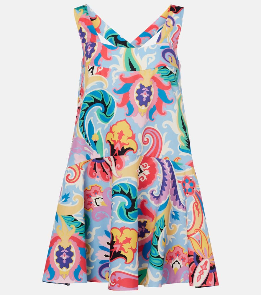 Etro Floral And Geometrical Print Mini Dress In Multi